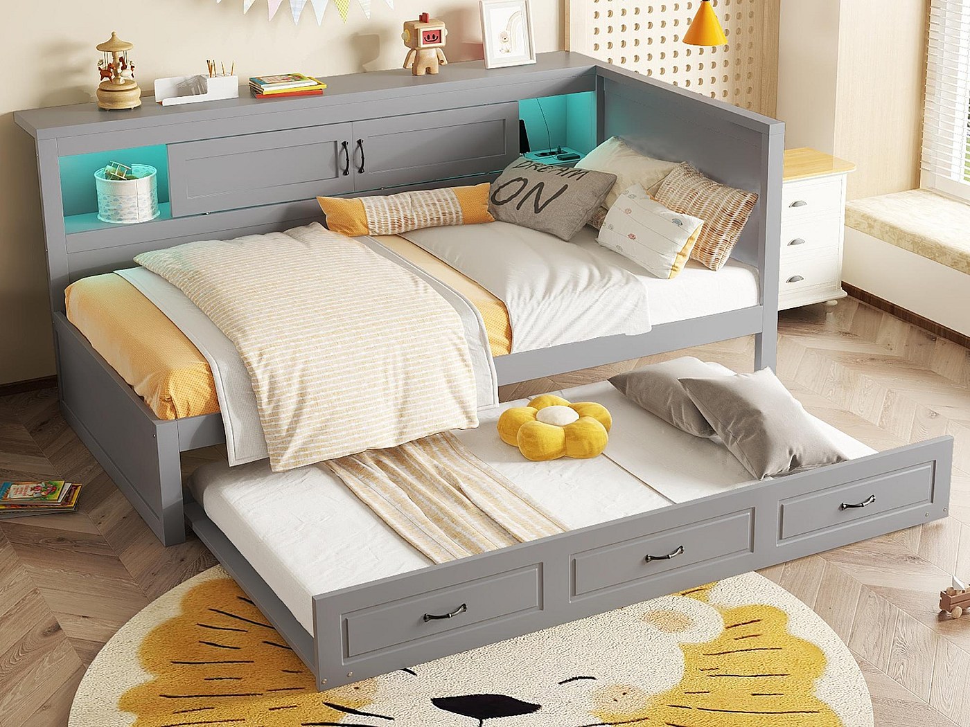 Divano letto 90x200cm con LED e prese - con letto estraibile 90x190cm ...