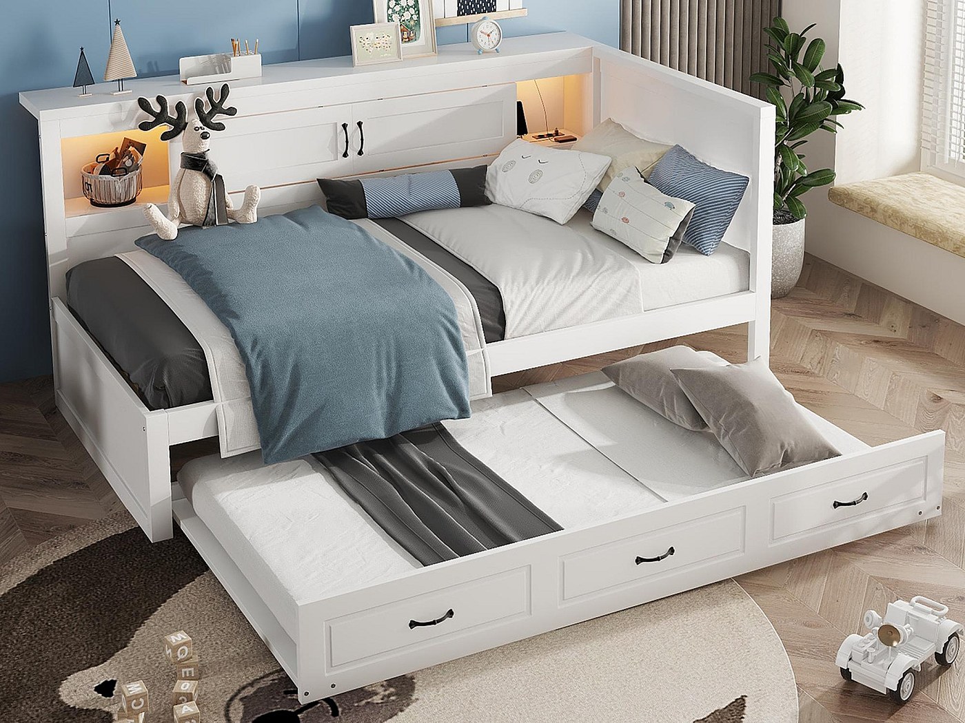 Divano letto 90x200cm con LED e prese - con letto estraibile 90x190cm ...