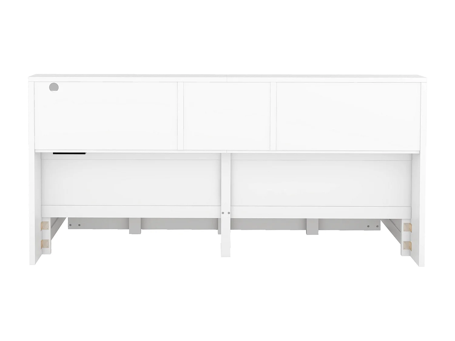 Lit banquette 140x200cm avec un lit gigogne 90x190cm - chevet de rangment avec LED et prises - Blanc