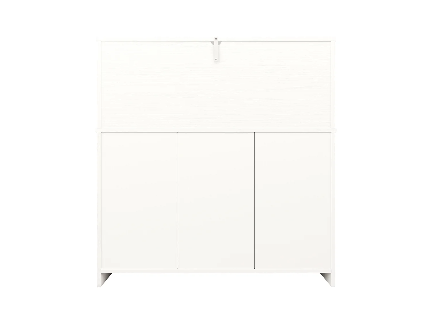 Meuble bar、Buffet haut moderne - rangements multiples - Blanc