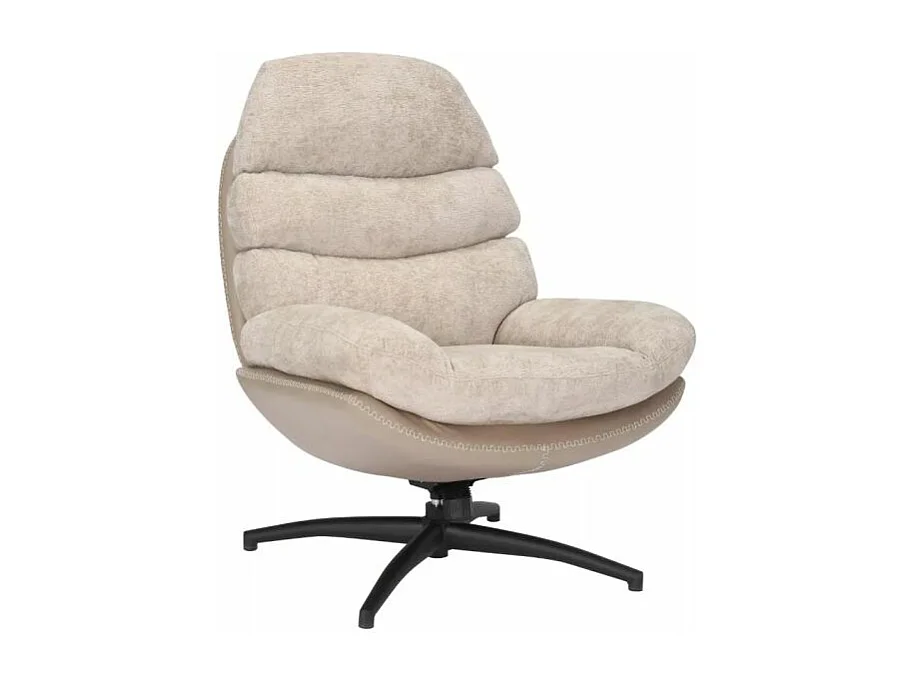 Fotel do salonu GISELLE beżowy obrotowy