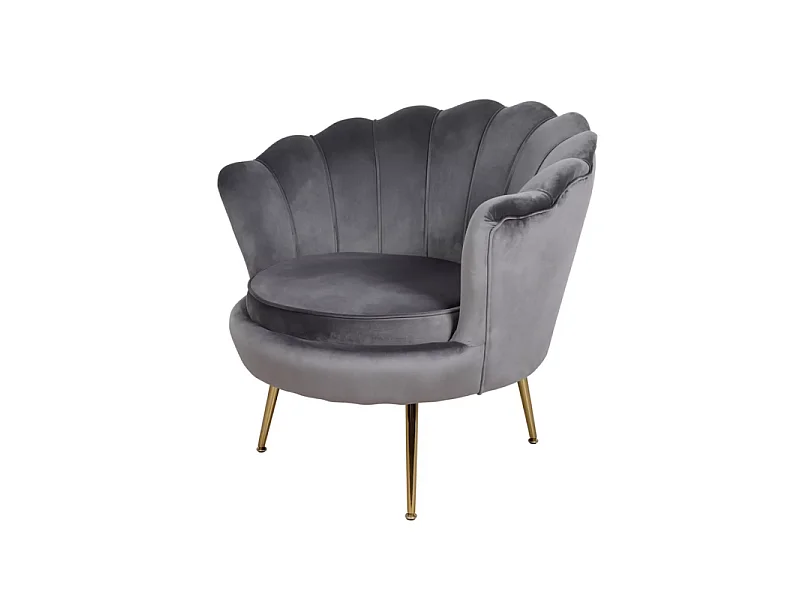 Fotel tapicerowany CAMELLIA 1 VELVET szary