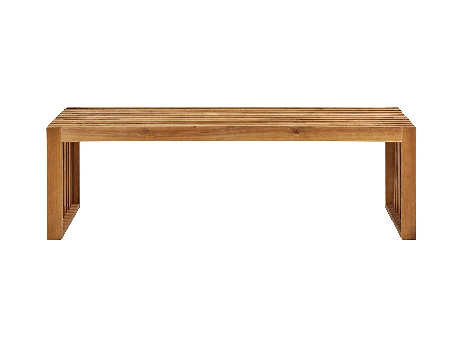 Lot de 2 bancs de jardin SULZANO 150 cm Acacia Marron