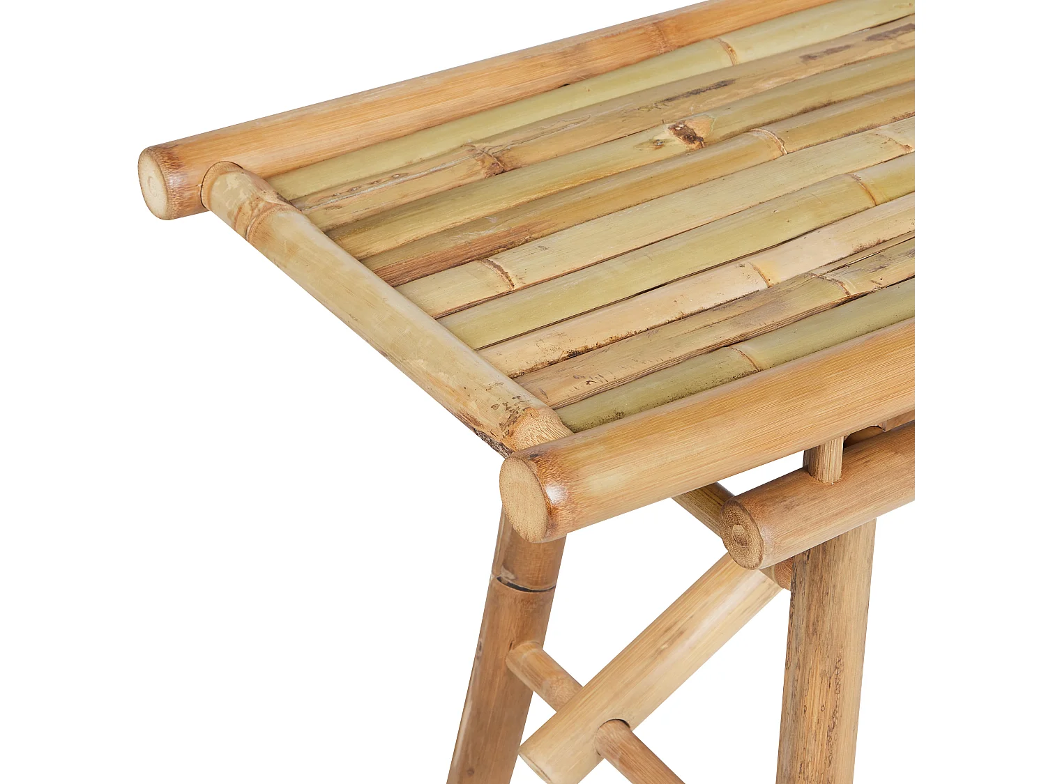 Lot de 2 bancs de jardin TINDARI 180 cm Bambou Marron clair