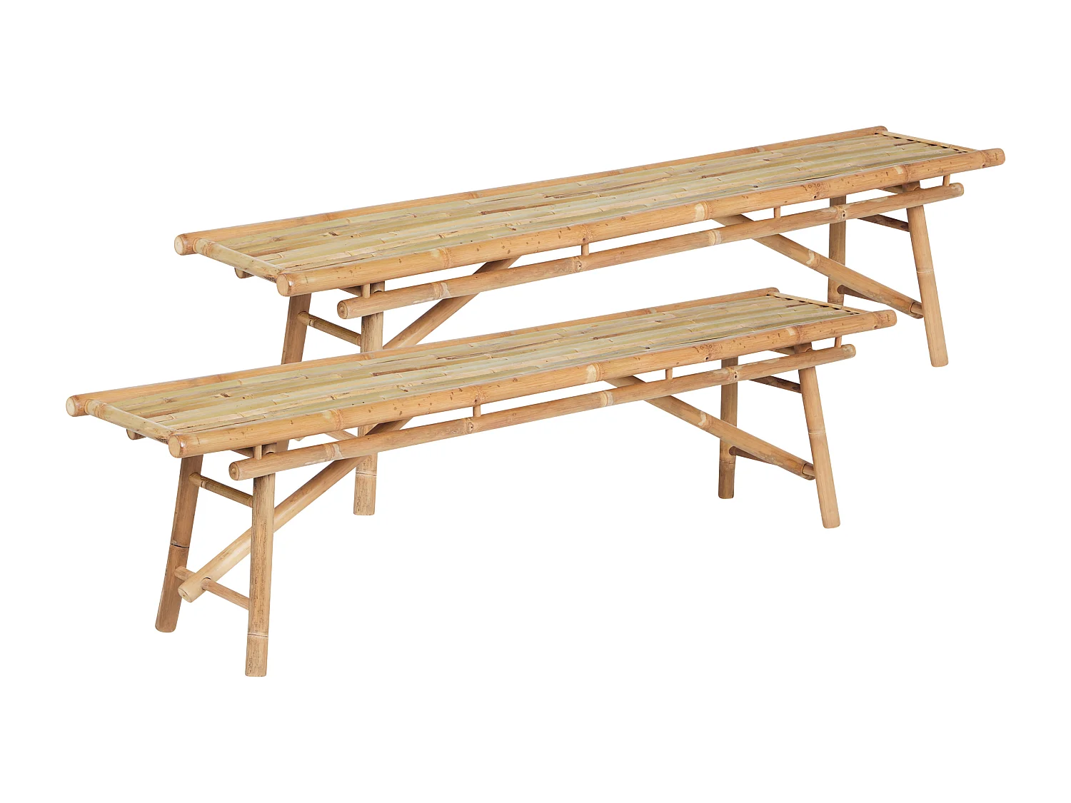 Set van 2 tuinbanken TINDARI 180 cm Hout Lichte houtkleur