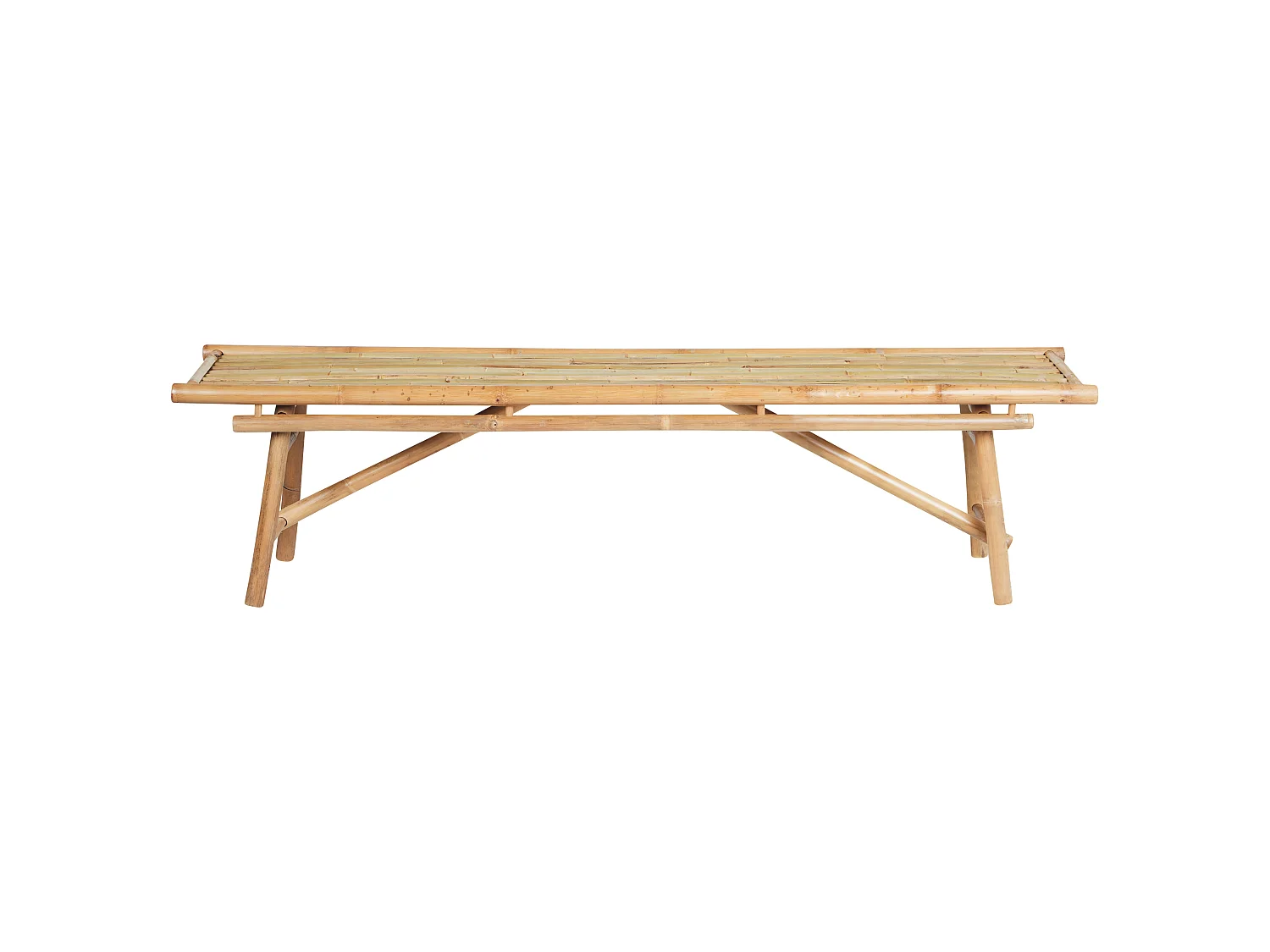 Lot de 2 bancs de jardin TINDARI 180 cm Bambou Marron clair