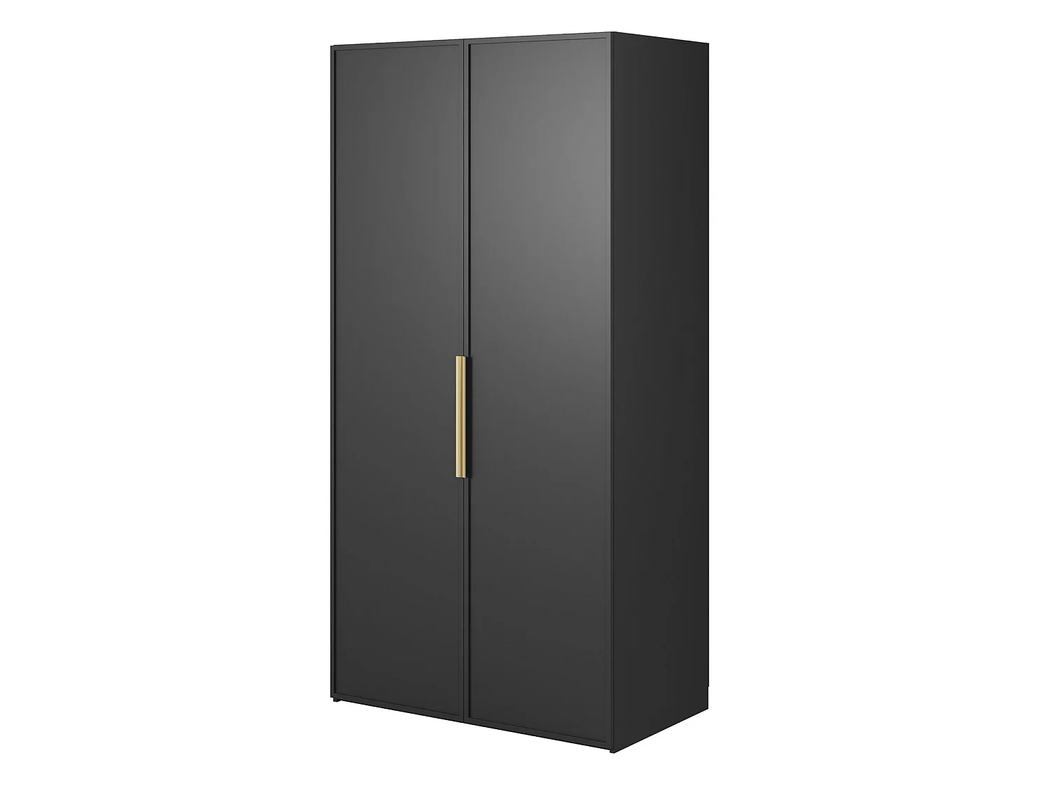 2-deurs kledingkast met roede en planken - 100 cm - zwart - FRAME