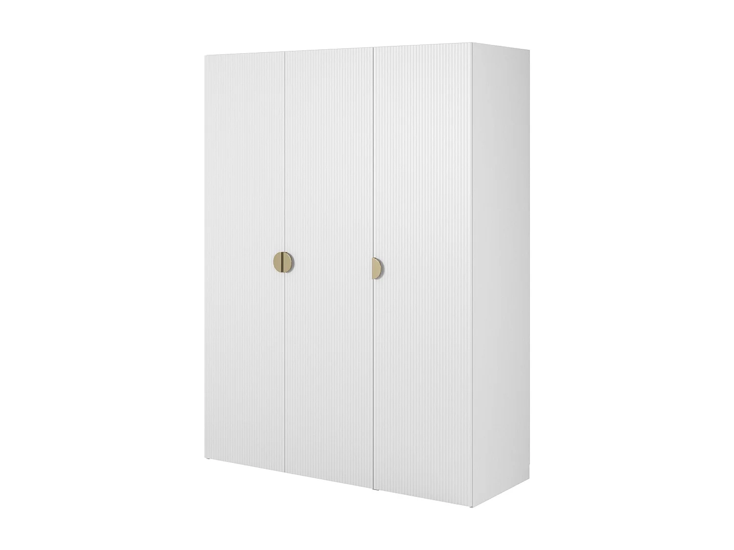 Kleiderschrank 3T mit Stange & Schubladen - 150 cm - weiß - MOONIR