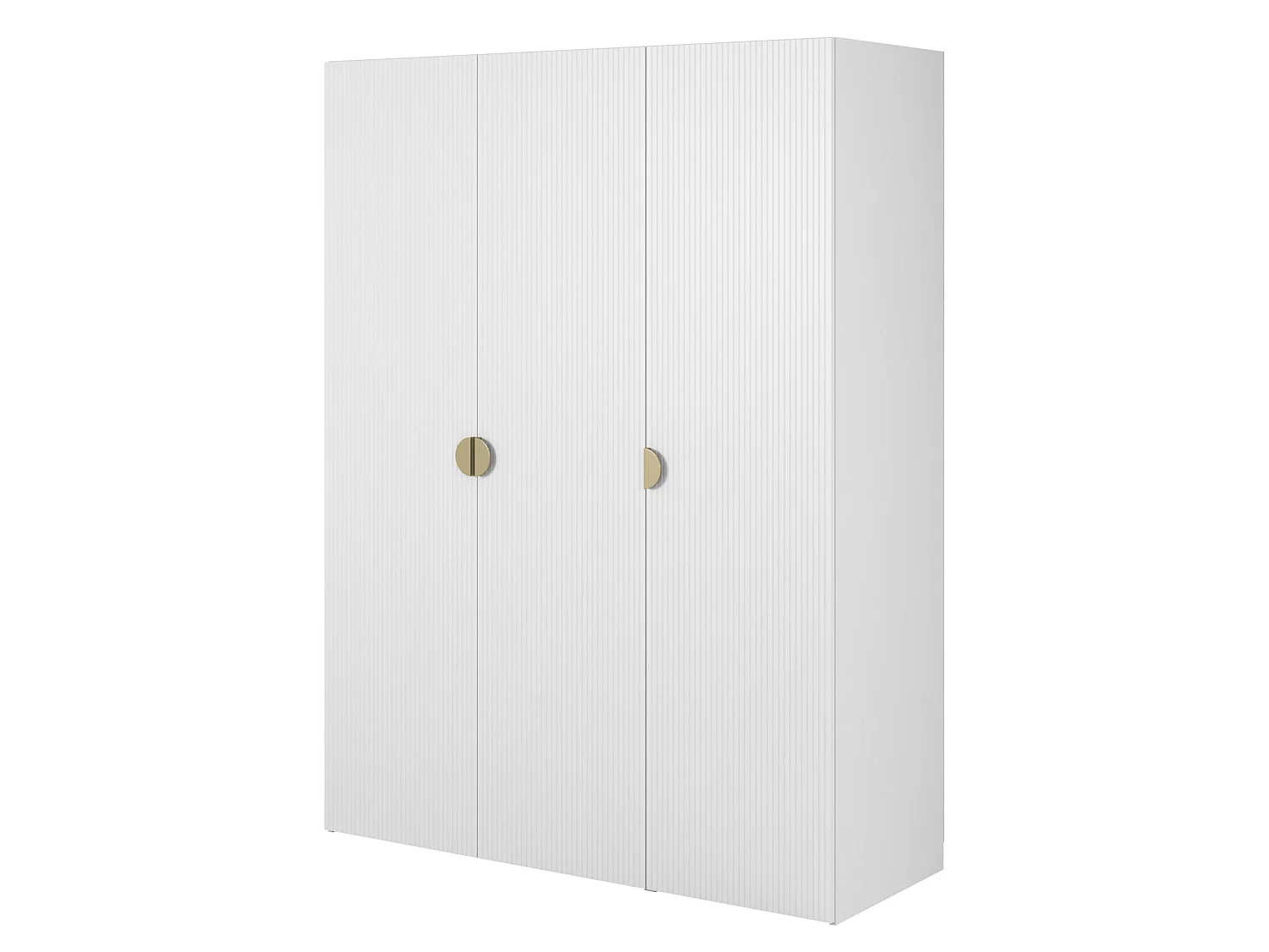 3-deurs kledingkast met twee roedes - 150 cm - wit - MOONIR