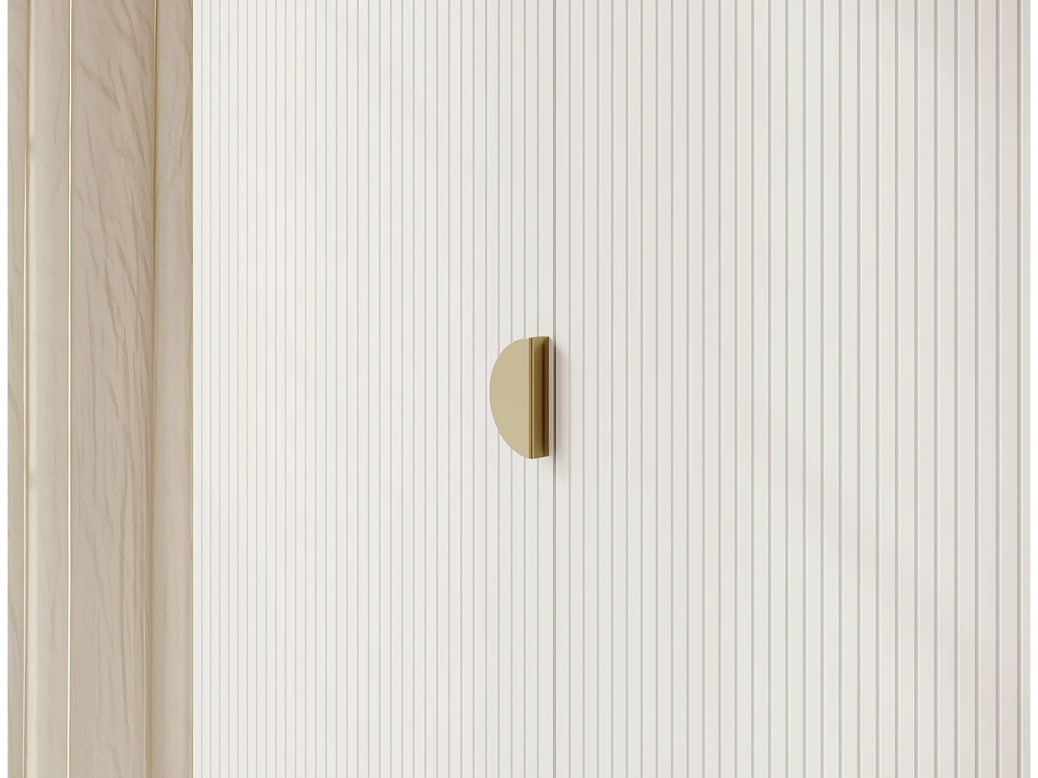 3-deurs kledingkast met twee roedes - 150 cm - wit - MOONIR
