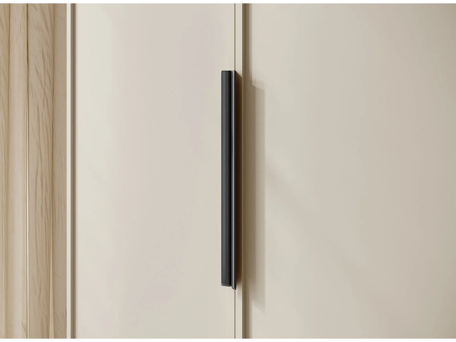 Armoire 2 portes avec tringle et étagères - 100 cm - grège - FRAME