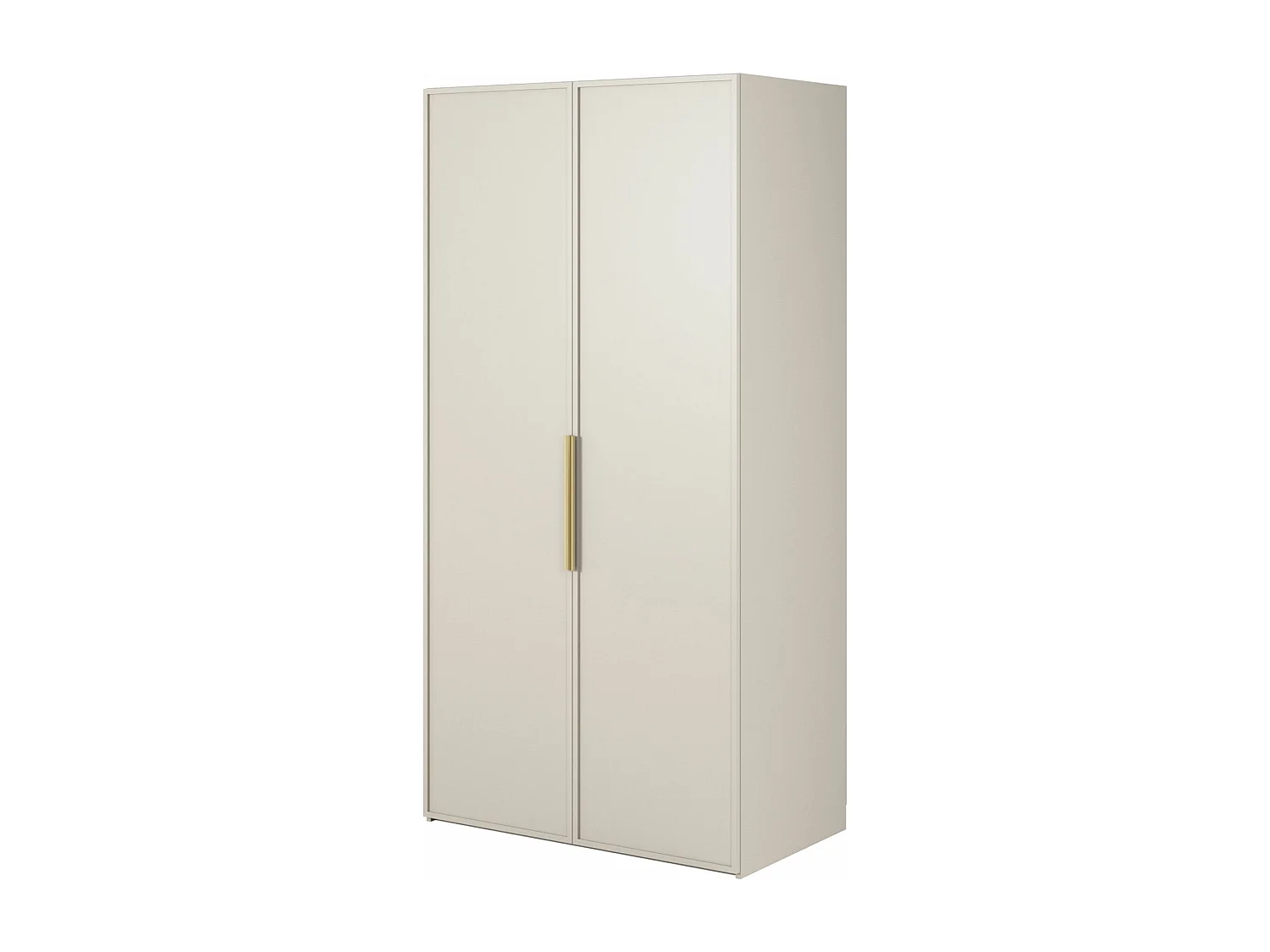 Armoire 2 portes avec tringle et étagères - 100 cm - grège - FRAME