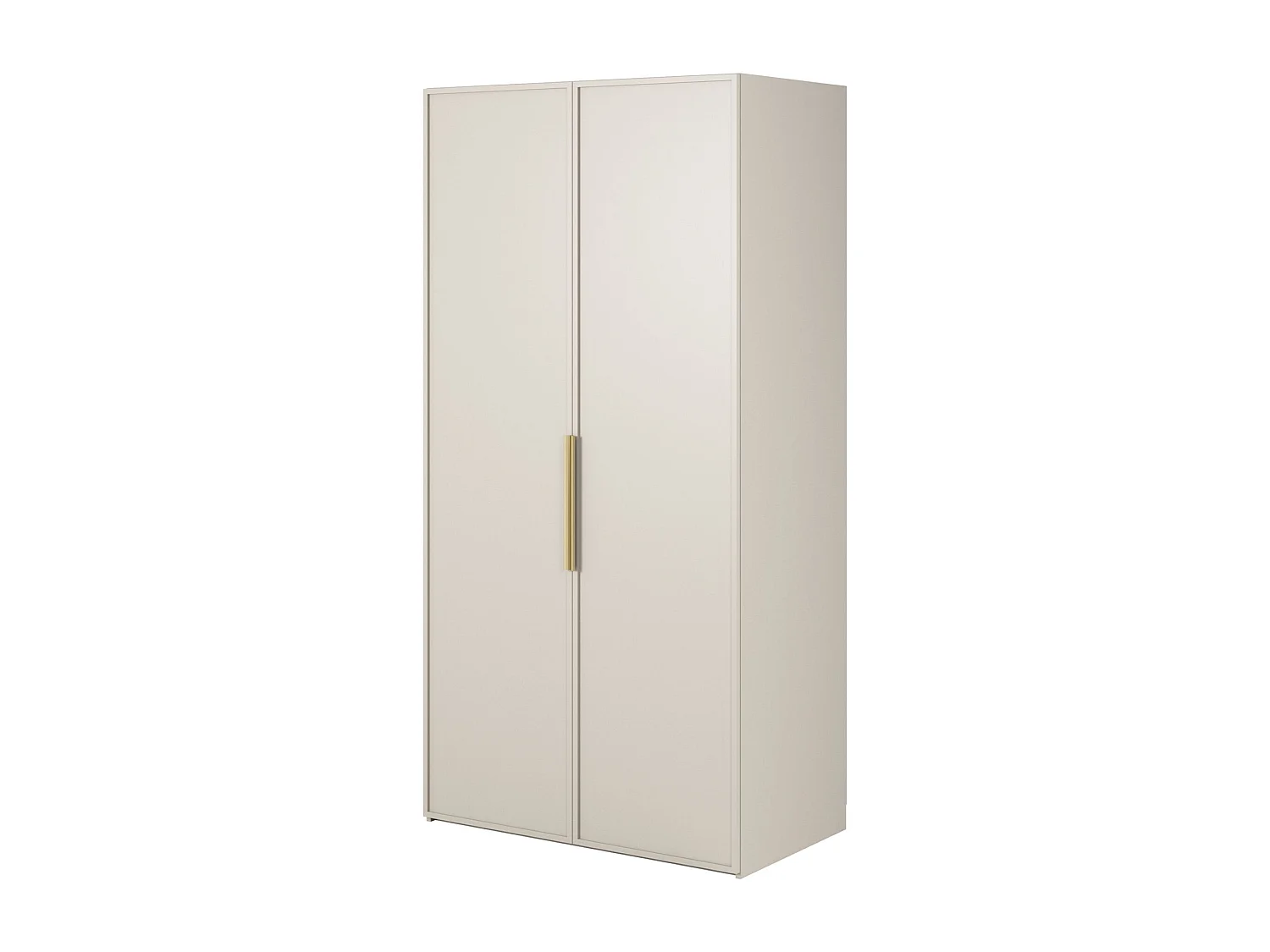 Armoire 2 portes avec tringle et étagères - 100 cm - grège - FRAME