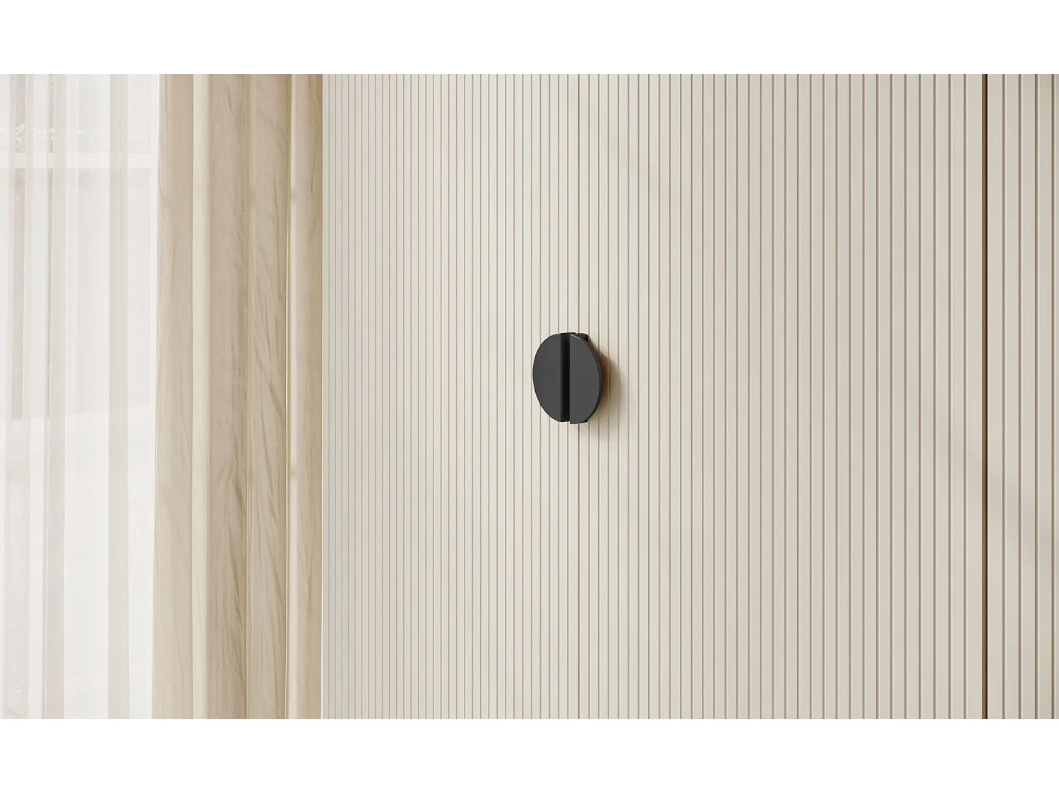 Armoire 4 portes avec deux tringles - 200 cm - grège - MOONIR