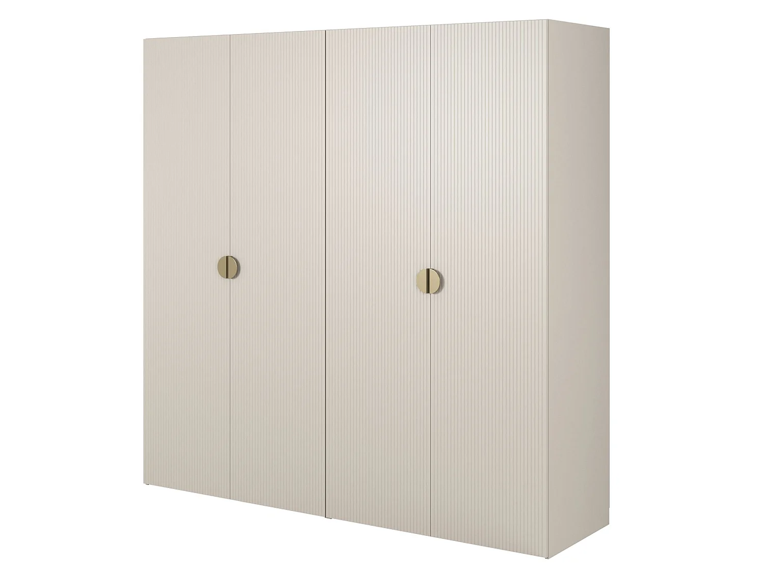4-deurs kledingkast met twee roedes - 200 cm - greige - MOONIR