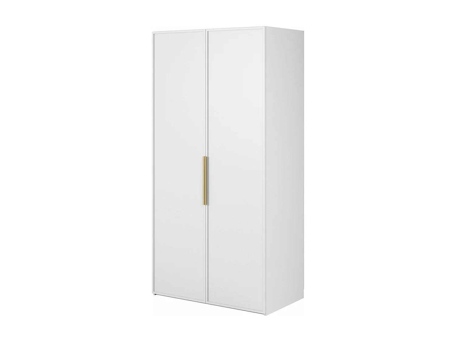 Armoire 2 portes avec tringle et tiroirs - 100 cm - blanc - FRAME
