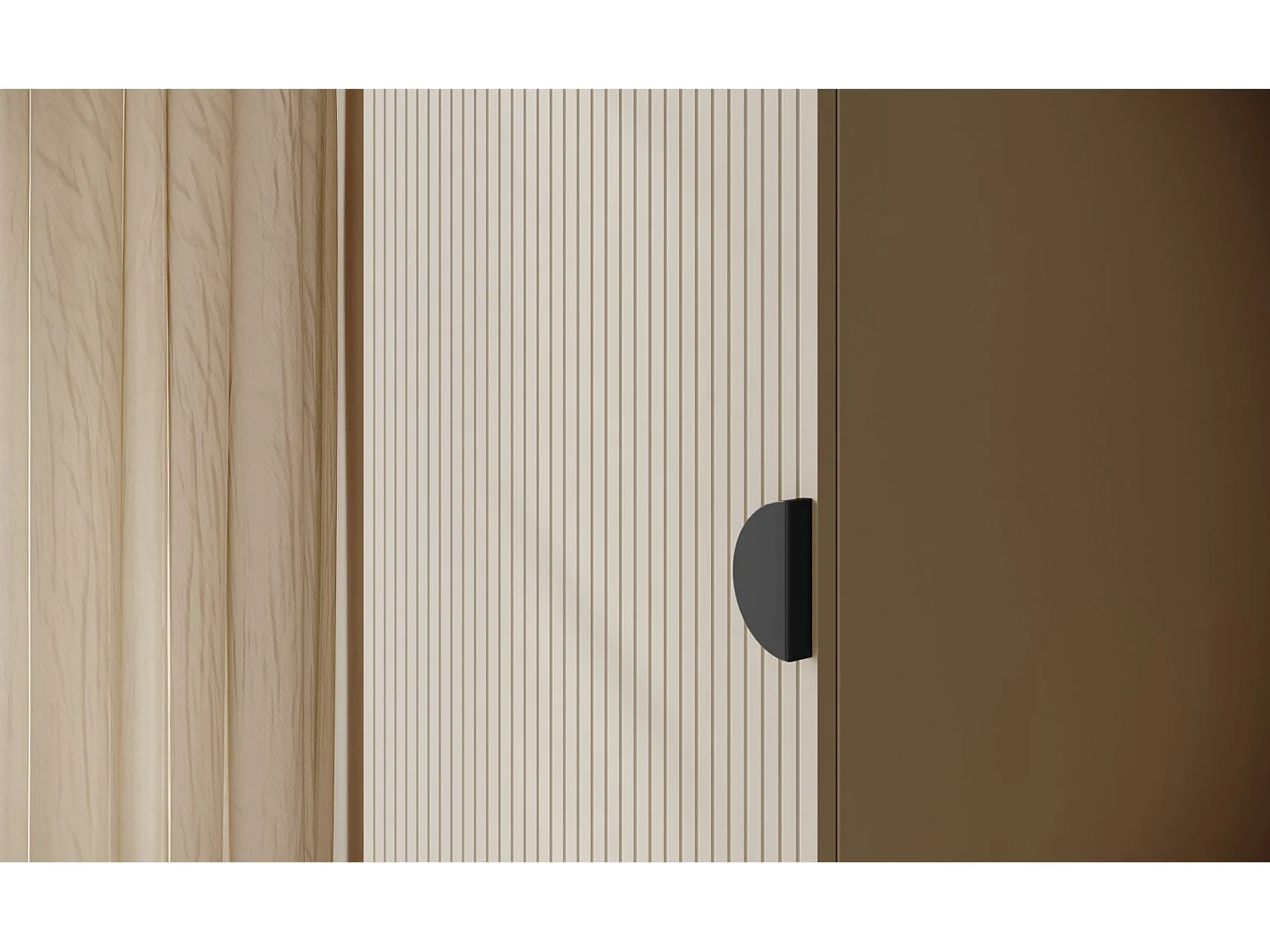 Kleiderschrank 1T mit Stange & Schubladen - 50 cm - greige - MOONIR