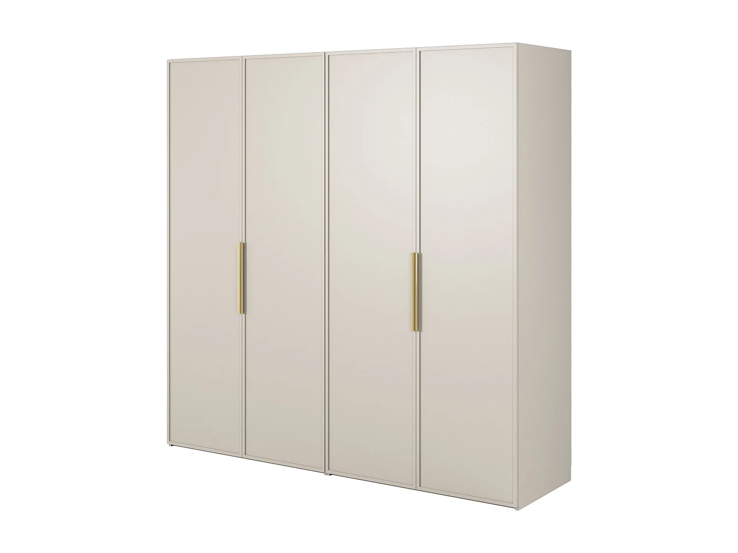 Armoire 4 portes avec tringle et tiroirs - 200 cm - grège - FRAME