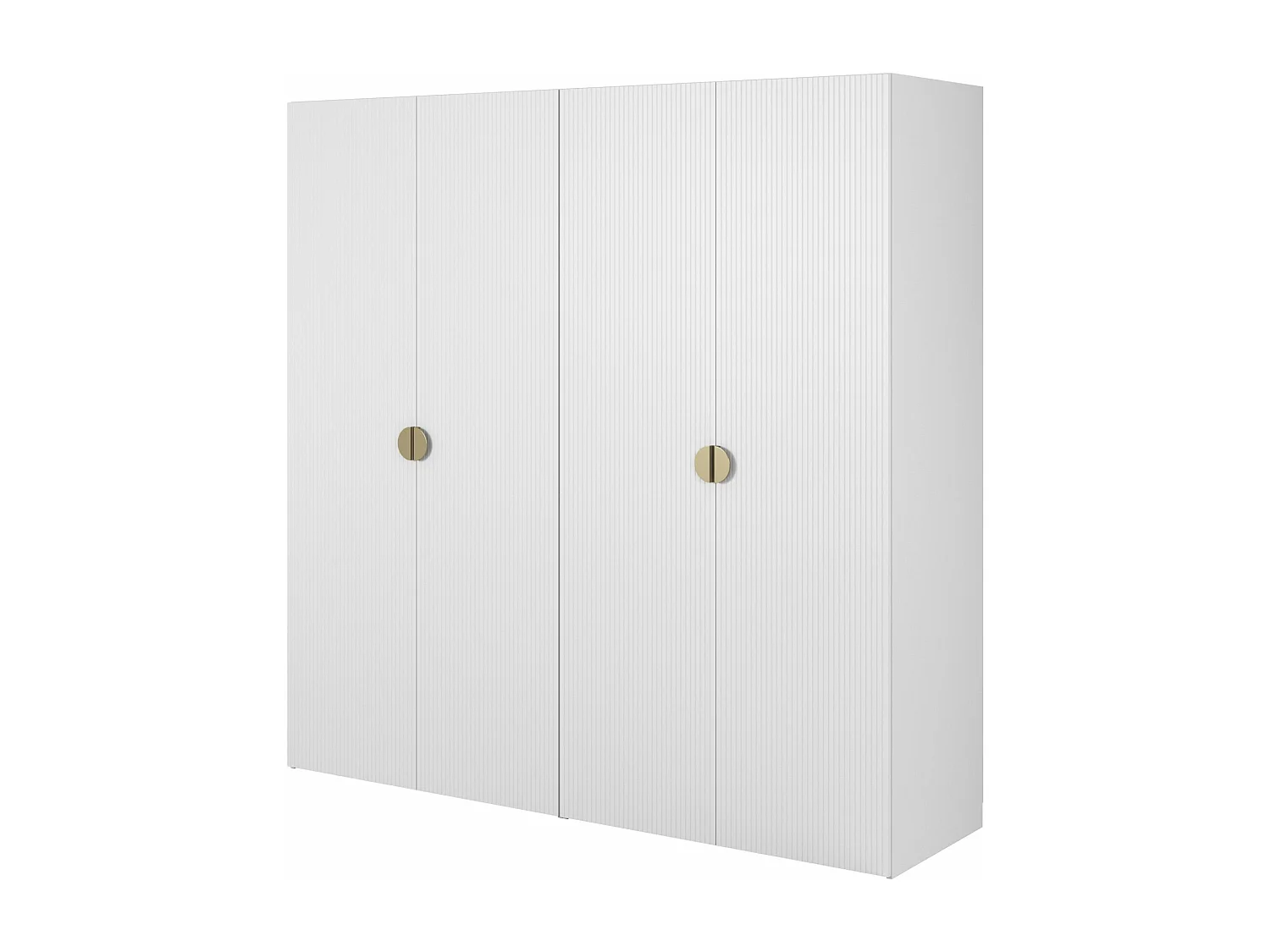 Armoire 4 portes avec deux tringles - 200 cm - blanc - MOONIR
