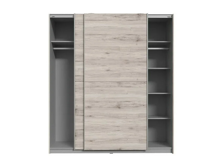 Armoire Chene Cendré Clair Contemporaine Chambre 2 Portes - L 170,3 cm ULOS