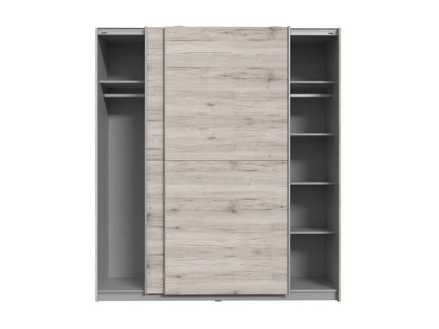 Armoire Chene Cendré Clair Contemporaine Chambre 2 Portes - L 170,3 cm ULOS