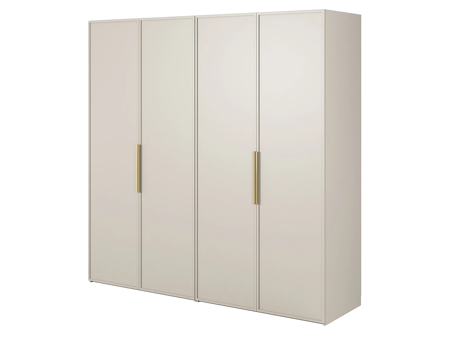 Armoire 4 portes avec tringle et étagères - 200 cm - grège - FRAME