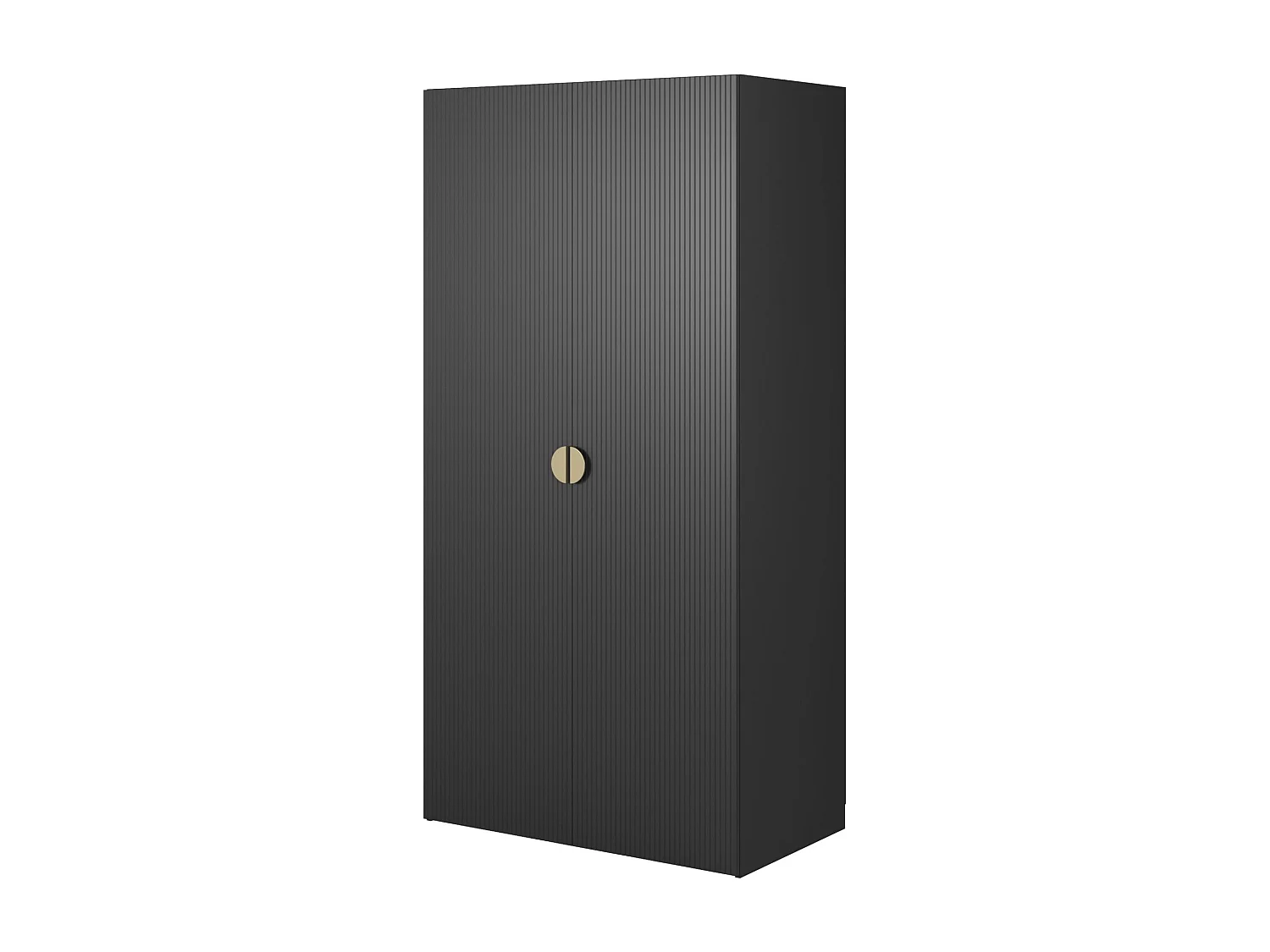 Armoire 2 portes avec tringle et tiroirs - 100 cm - noir - MOONIR