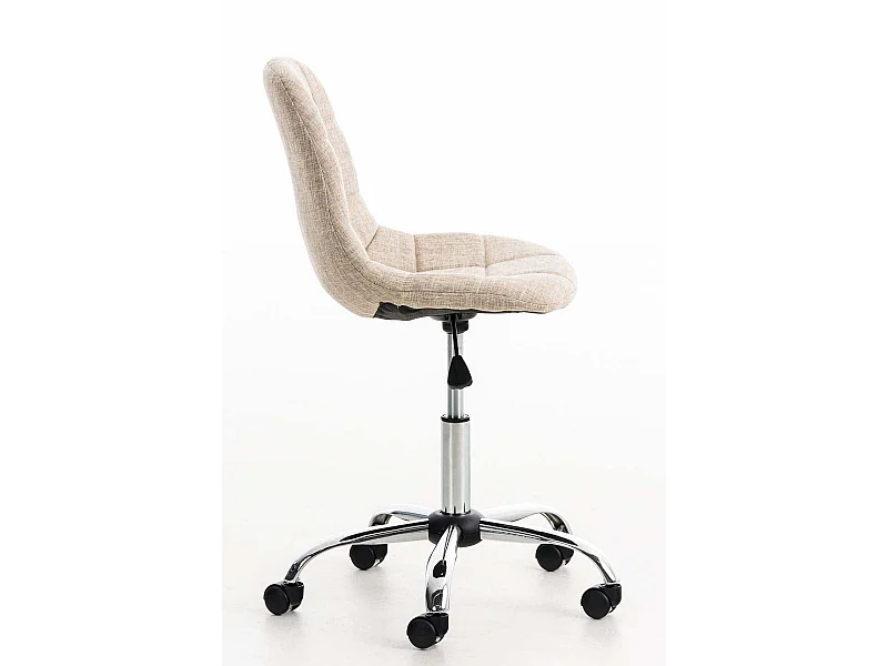 Tabouret chaise de bureau tissu crème 55 x 55 x 91 cm TABO10006