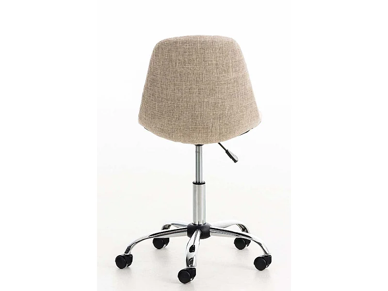 Tabouret chaise de bureau tissu crème 55 x 55 x 91 cm TABO10006