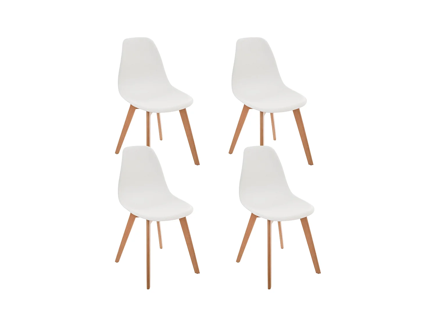 4x chaise pour enfants "Scandinava" blanc atmosphère, L. 34 x P. 33 x H. 57 cm
