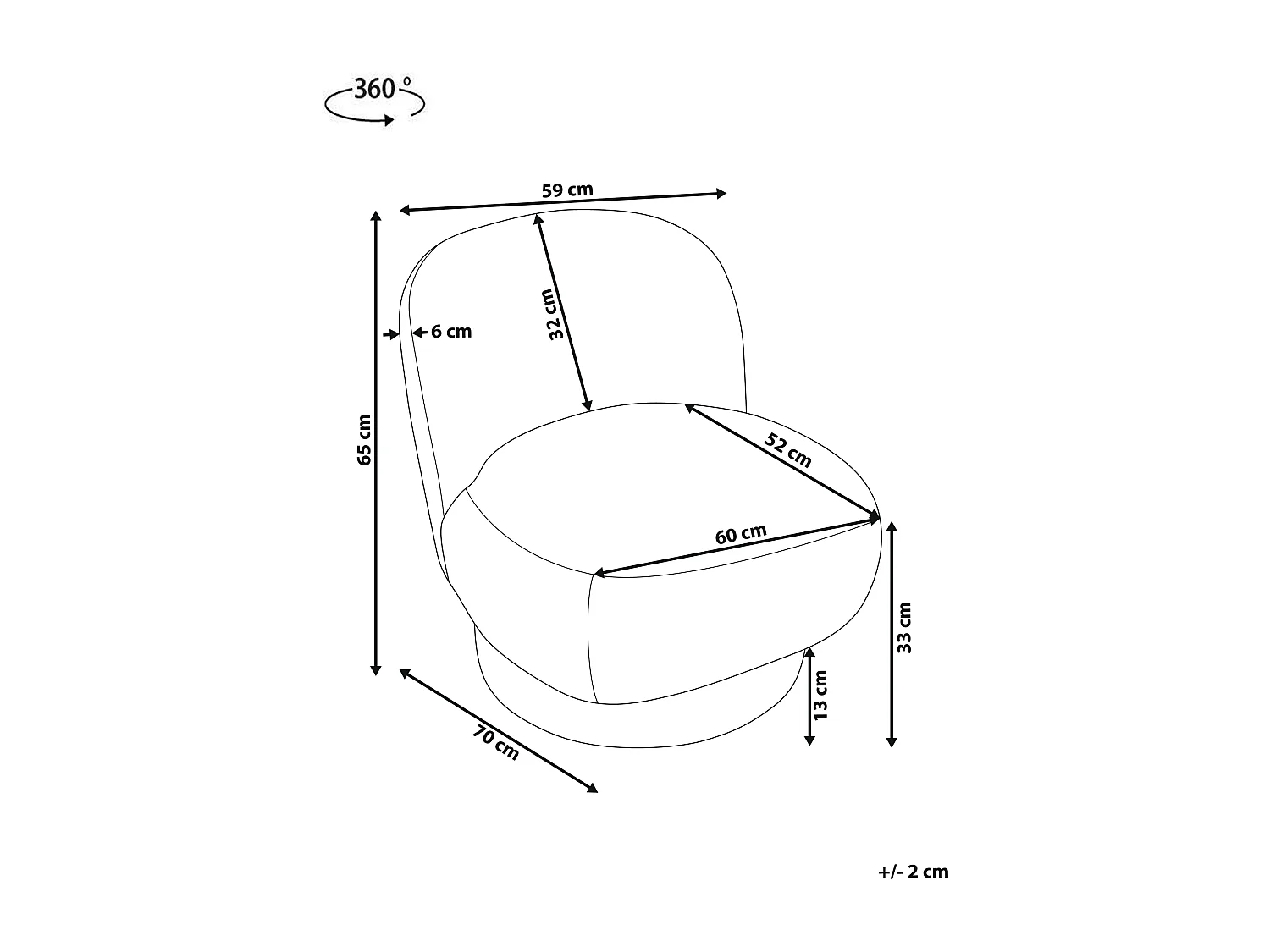 Fauteuil pivotant AYLO Bouclé Taupe