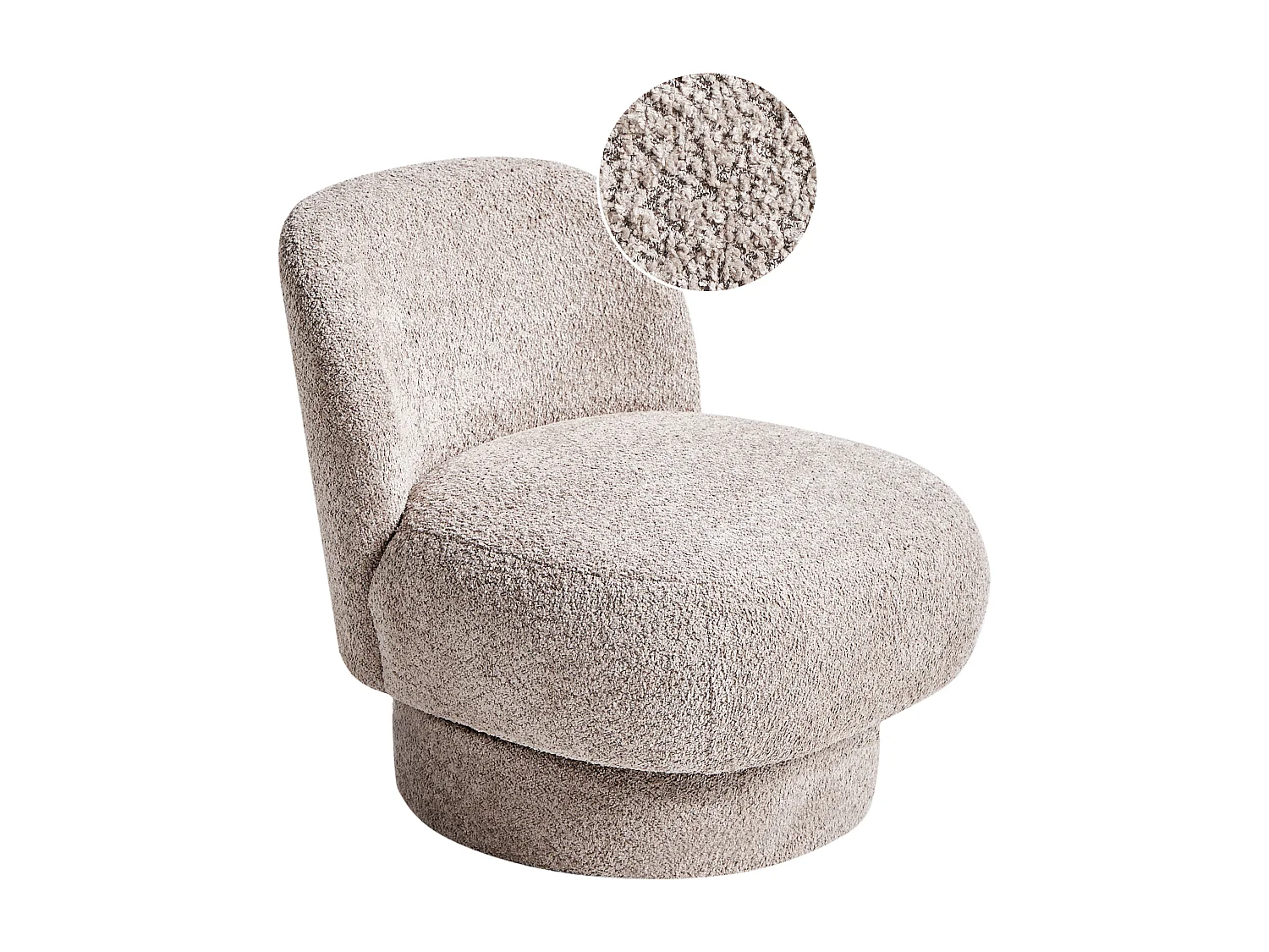 Sillón giratorio AYLO Bouclé Gris pardo