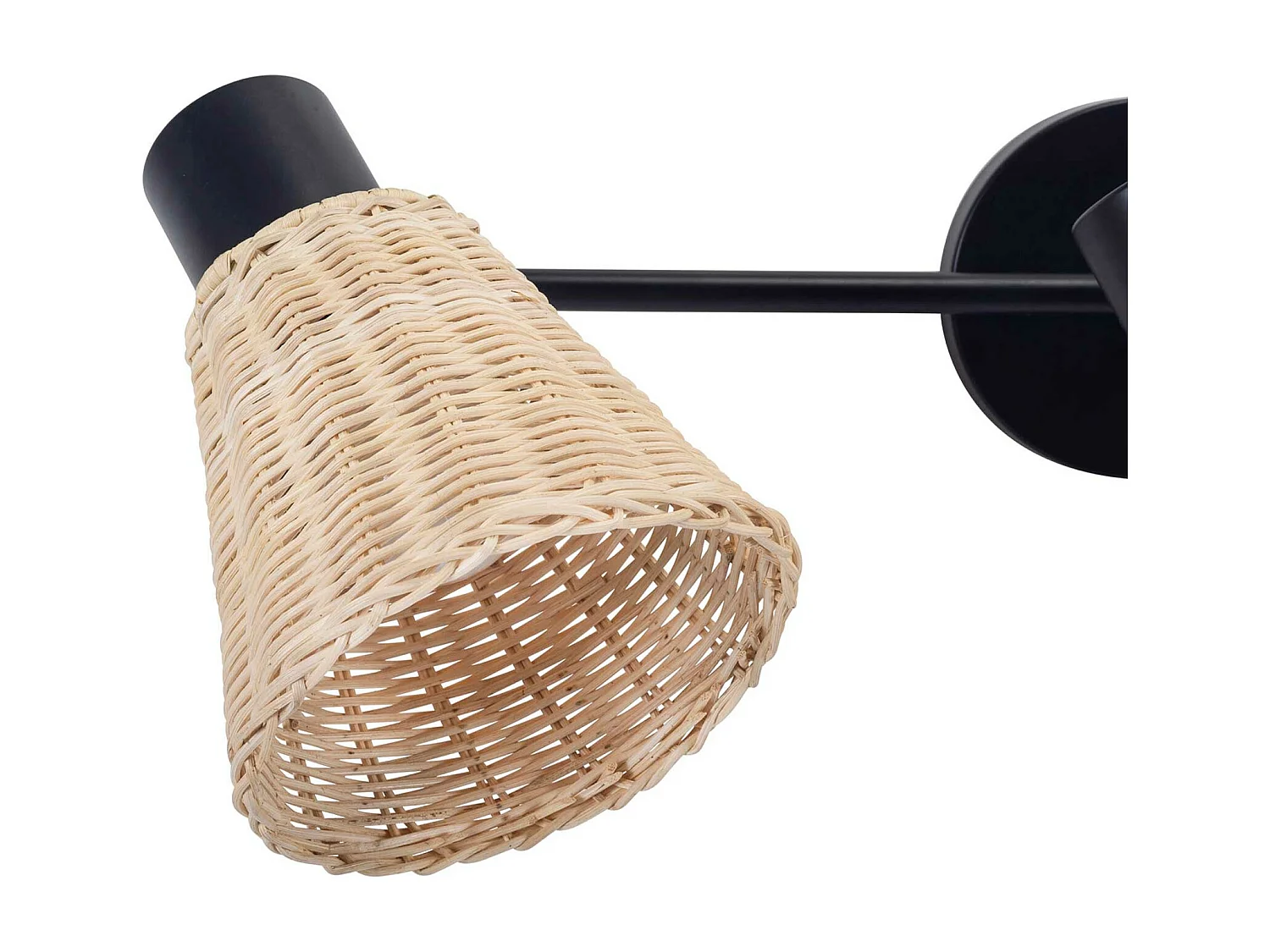 Plafonnier Nature à 4 lumières en rotin noir et naturel pour ampoule E27