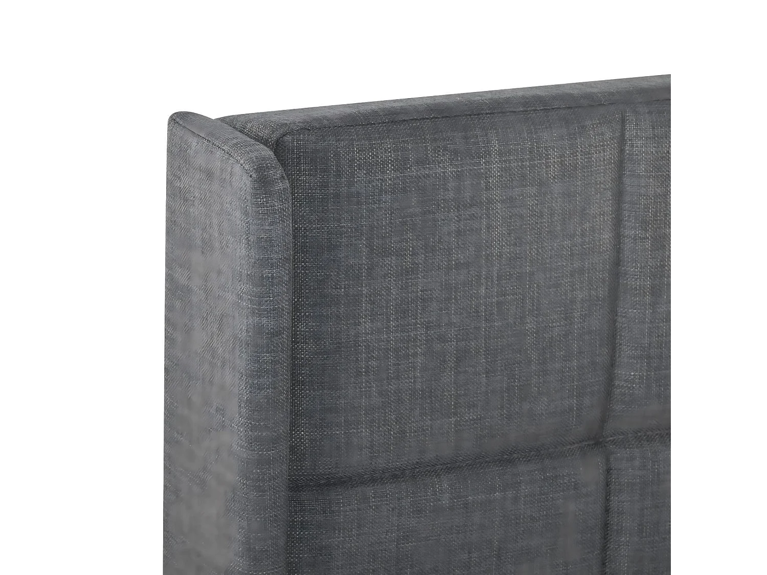 Lit double 140x200 cm, en lin gris, avec cadre à latte, sans matelas