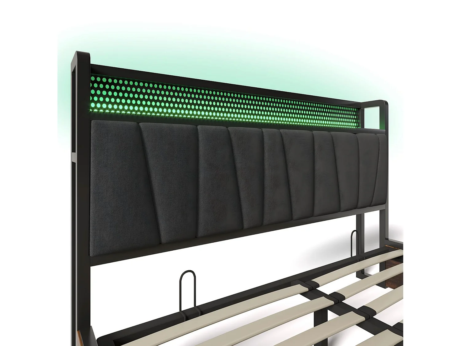 Colchón doble cofre de 160x200cm+, con LED y puertos de carga USB, control de aplicaciones, gris