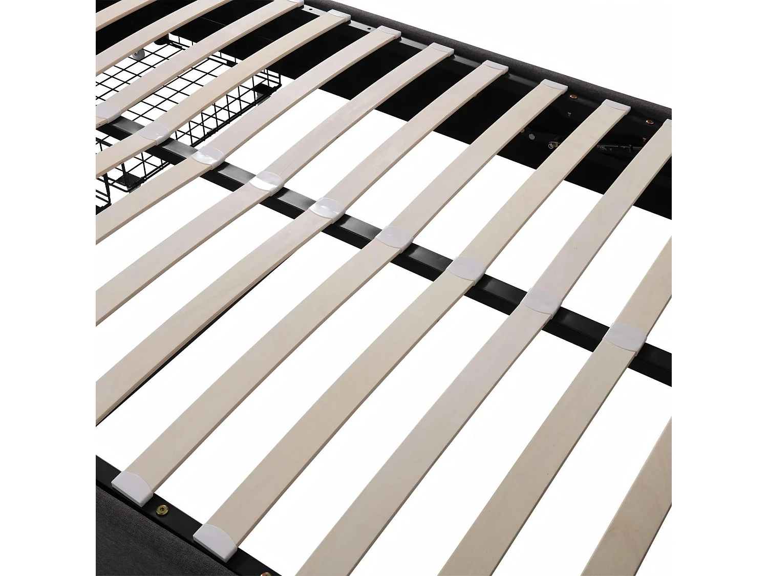 Opbergbed 140x200cm in Linnen Grijs, met LED en opbergbaar hoofdeinde, hydraulische bedbox