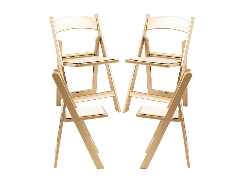 Sillas Plegables - Pack 4 Sillas Gala Plegable con Cojín efecto Golden