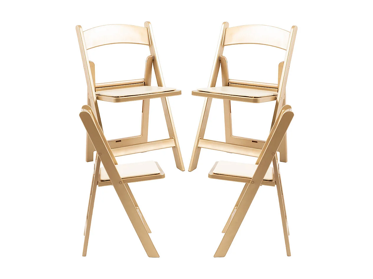 Sillas Plegables - Pack 4 Sillas Gala Plegable con Cojín efecto Golden