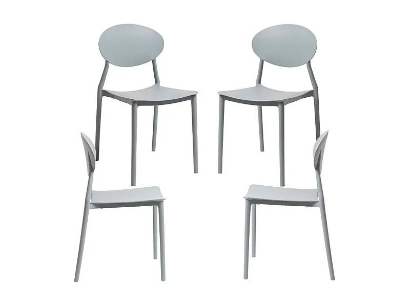 Packs Sillas Jardín - Pack 4 Sillas Bután - Gris claro