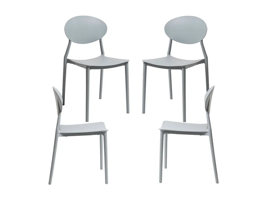 Packs Sillas Jardín - Pack 4 Sillas Bután - Gris claro