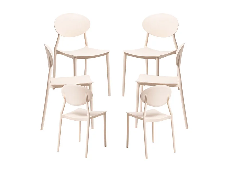 Packs Sillas Jardín - Pack 6 Sillas Bután - Beige