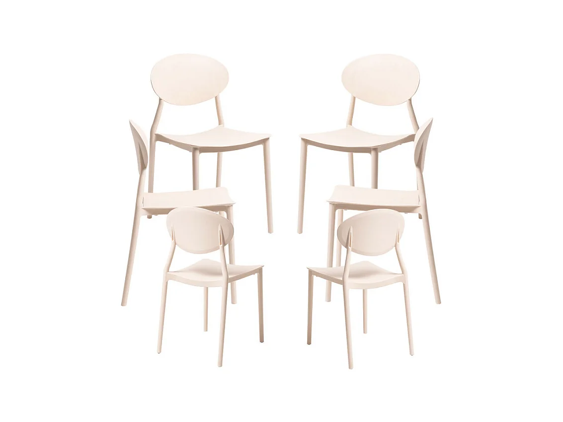 Packs Sillas Jardín - Pack 6 Sillas Bután - Beige
