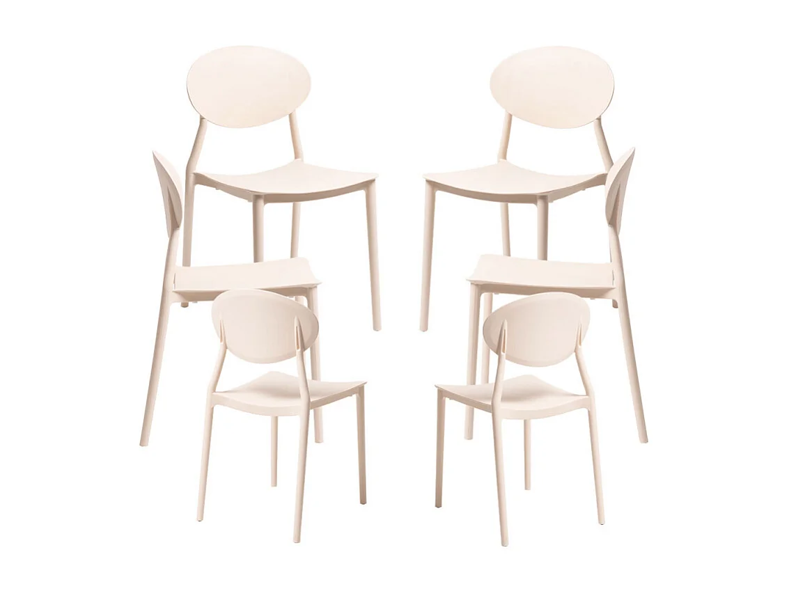 Packs Sillas Jardín - Pack 6 Sillas Bután - Beige