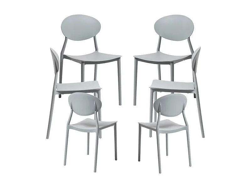 Packs Sillas Jardín - Pack 6 Sillas Bután - Gris claro