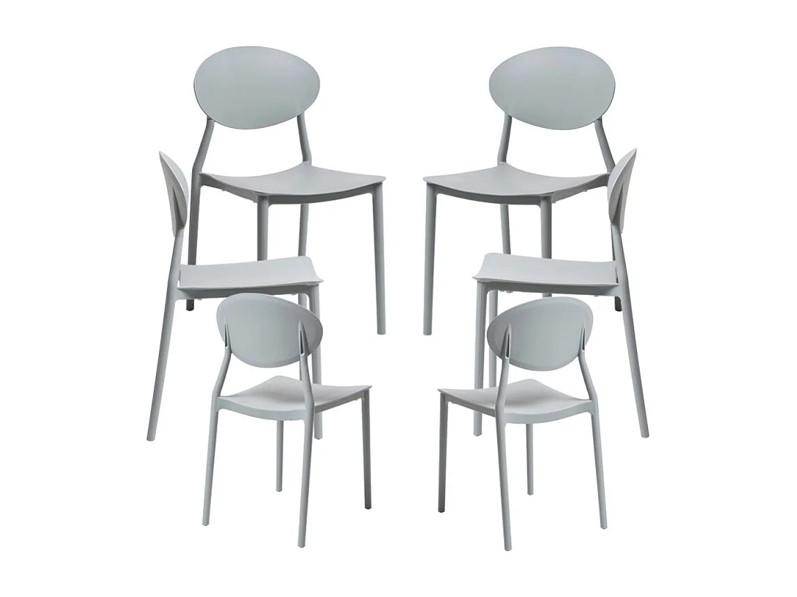 Packs Sillas Jardín - Pack 6 Sillas Bután - Gris claro