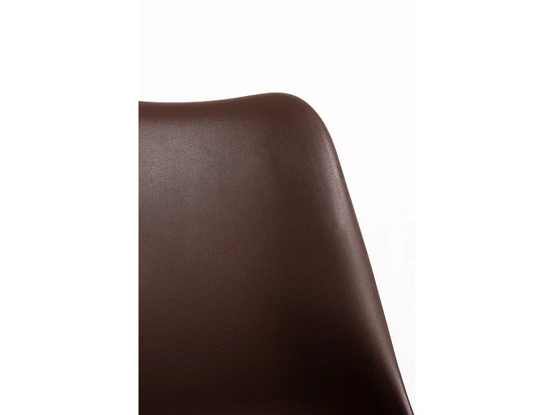 Descuento extra - Conjunto Mesa Tower Redonda 80 cm Blanca y Pack 2 Sillas Synk Basic - Marrón