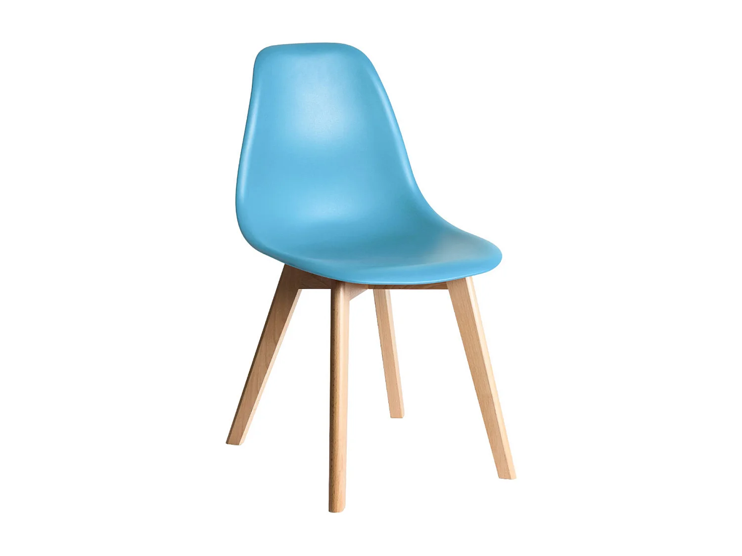 Descuento extra - Conjunto Mesa Tower Redonda 80 cm Blanca y Pack 2 Sillas Kelen - Azul cielo