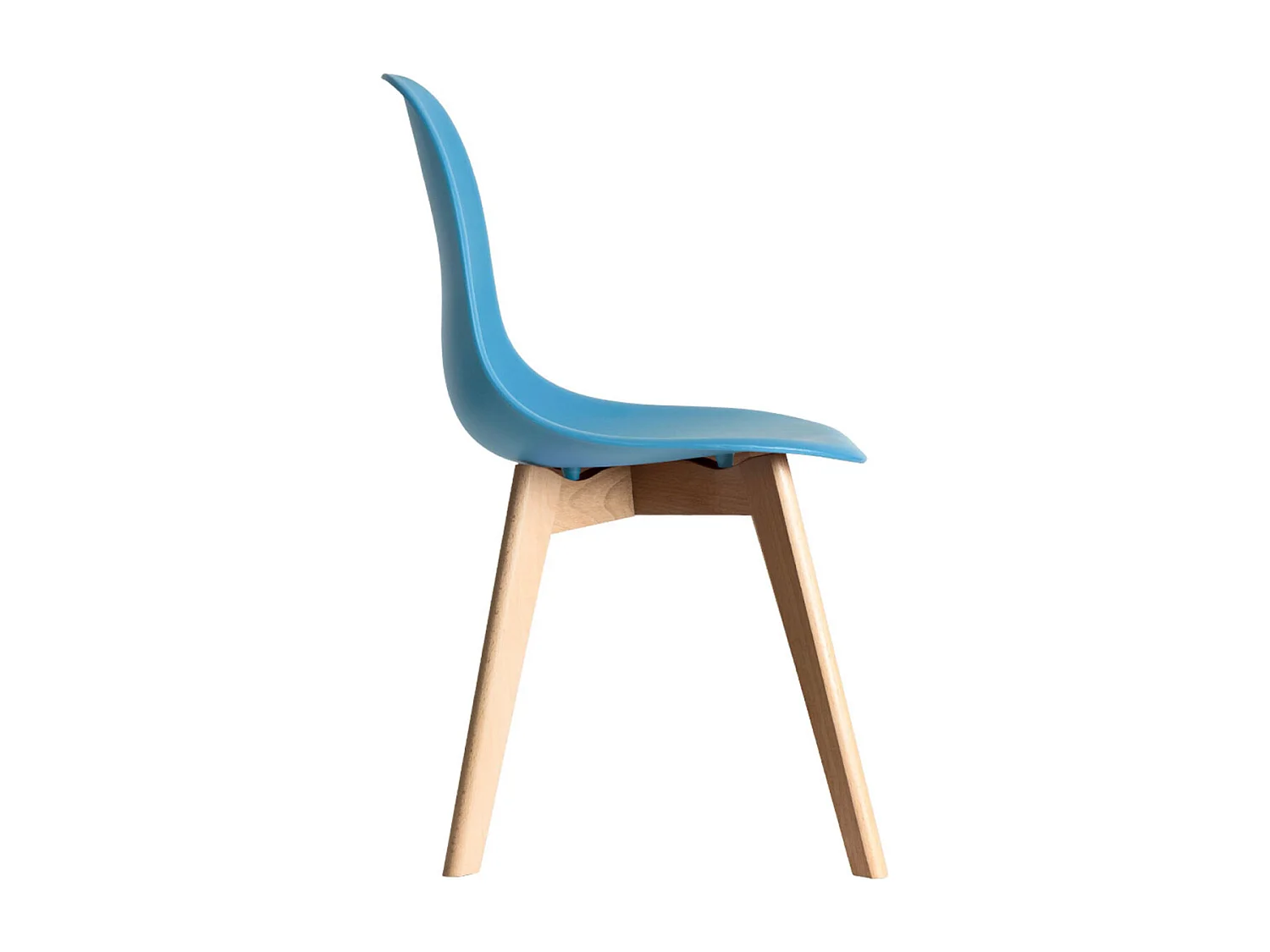 Descuento extra - Conjunto Mesa Tower Redonda 80 cm Blanca y Pack 2 Sillas Kelen - Azul cielo