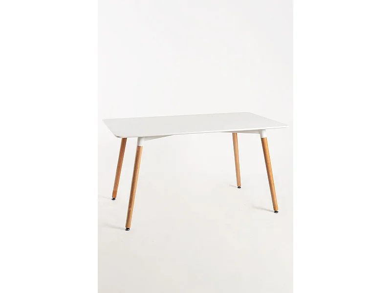 Conjuntos de mesa y sillas - Conjunto Mesa Tower Rectangular 120 x 80 cm Blanca y Pack 4 Sillas Synk Basic - Rojo
