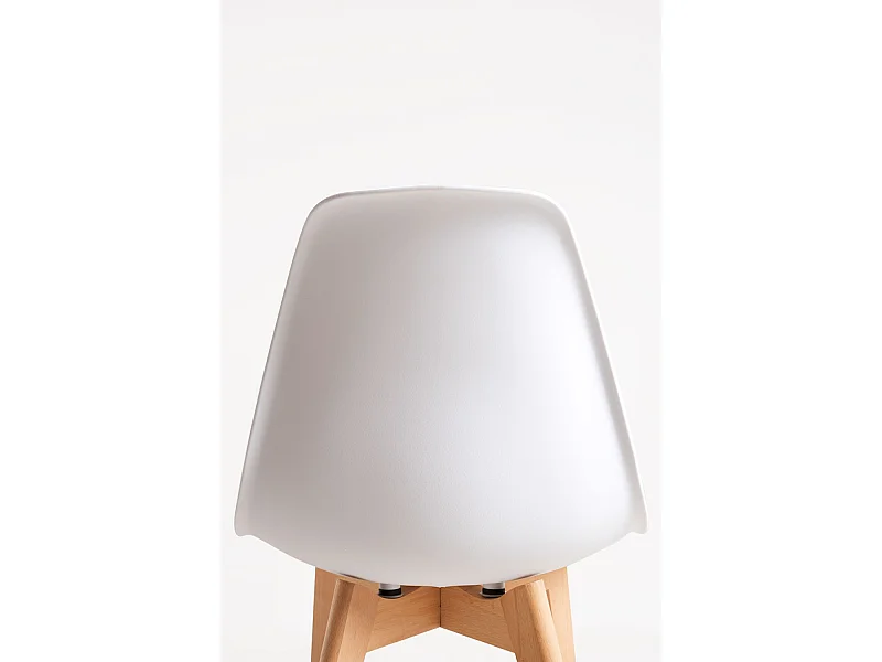 Descuento extra - Conjunto Mesa Tower Redonda 80 cm Blanca y Pack 4 Sillas Kelen - Blanco